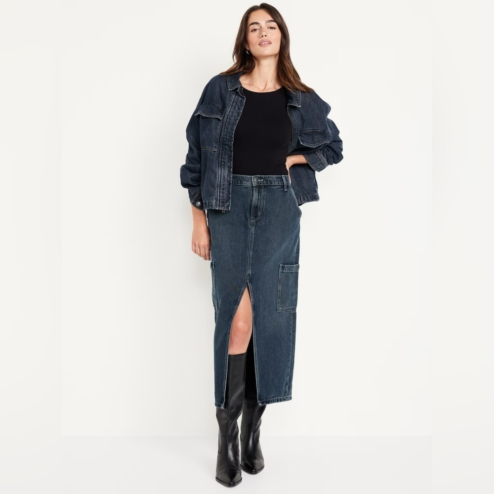 NWT! Old Navy Anika Mid-Rise Cargo Maxi Skirt  🖲️